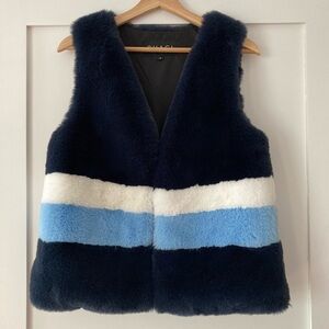 Shaci Faux-Fur Colorblock Vest